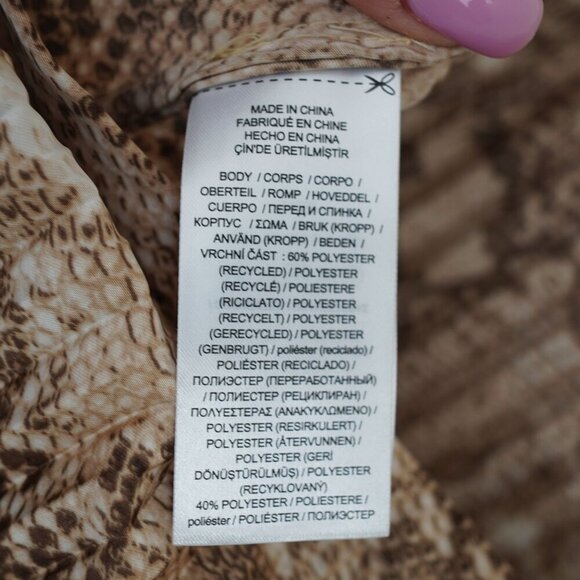 Lauren Ralph Lauren Animal Print A-Line Pleated Charmeuse Skirt Satin Size 16 - Picture 7 of 8